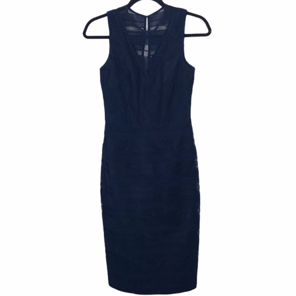 Trina Turk Blue Sleeveless Eyelet Knit Dress Approx Small
